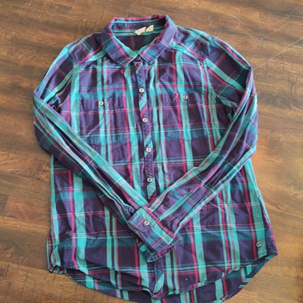 Roxy youth large long sleeved button fown